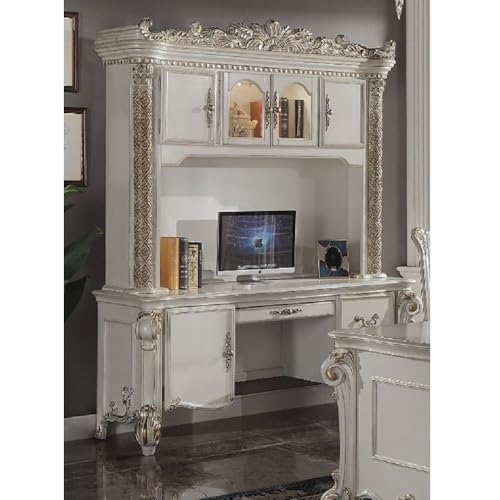 Generic Computer Desk & Hutch | Antique Pearl Finish