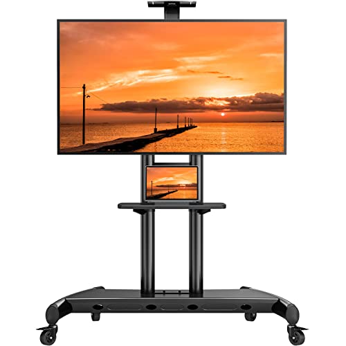 Perlegear Mobile TV Stand for 55-90 inch Flat/Curved TVs up to 200 lbs - PGTVMC07