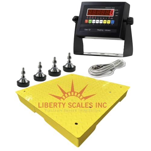 Liberty Scales, Inc. Industrial Floor Scale LS-800-3x3 NTEP Certified | 36" x 36" | 2,500 lbs Capacity | Yellow