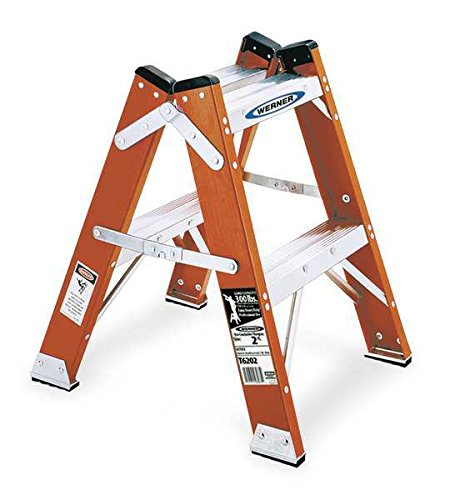 Werner Fiberglass Twin Step Stool, Type IA, 300lb Load Capacity