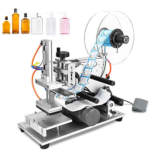 Hanchen Semi-Automatic Plane Labeling Machine, Adjustable Labeler for Flat Square Bottles (110v)