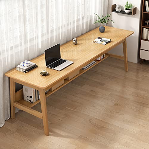 NELYE Extra Long Desk with Bookshelf - 71 Inches Home Office Work Study Table