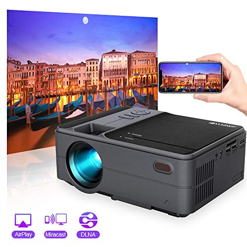 Portable WiFi Projectors, 2020 Upgrade 3500 Lux LED Video Bluetooth Projectors with Built-in Speaker for Home Theater Outdoor Movies Support 1080P VGA USB HDMI with Smartphone, TV Stick, Laptop, PS4