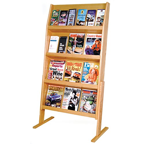 Wooden Mallet Standing Literature Display, Light Oak, 24 Pocket