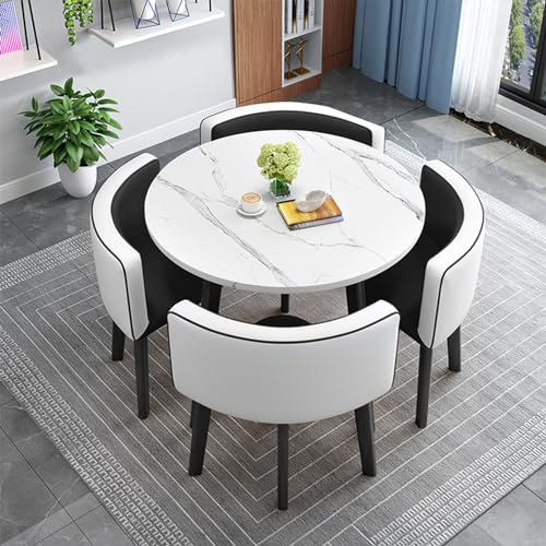 YUZES Modern Office Reception Table & Chair Set - Black