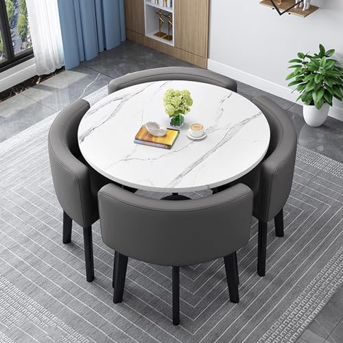 None Office Table and Chair Set Kitchen Breakfast Negotiation Round Conference Table 80cm