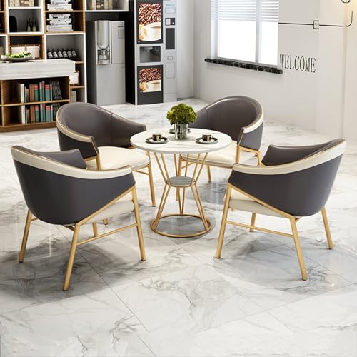 YUZES Office Reception Room Club Table and Chair Set - Light Color