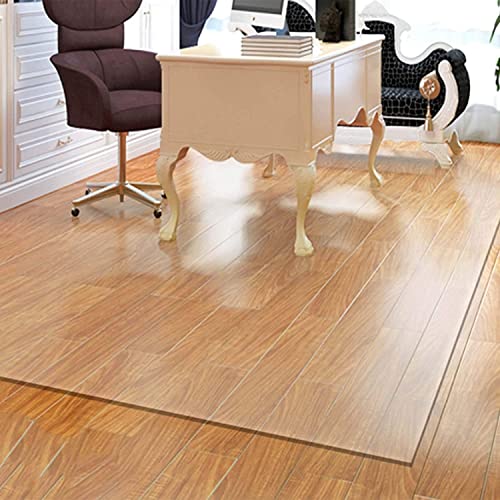 ZHOUHONG Clear Hard-Floor Chair Mat Protector for Hardwood Floors - Non-Skid, Waterproof - Multiple Sizes