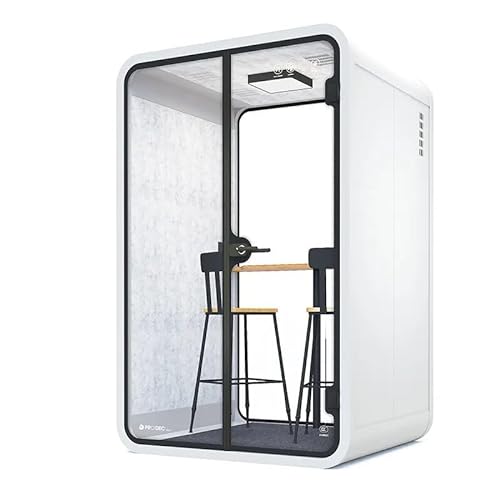 Ibuz.in Indoor Office Meeting Booth with Computer Desk (White, 100w* 90d* 235h*)