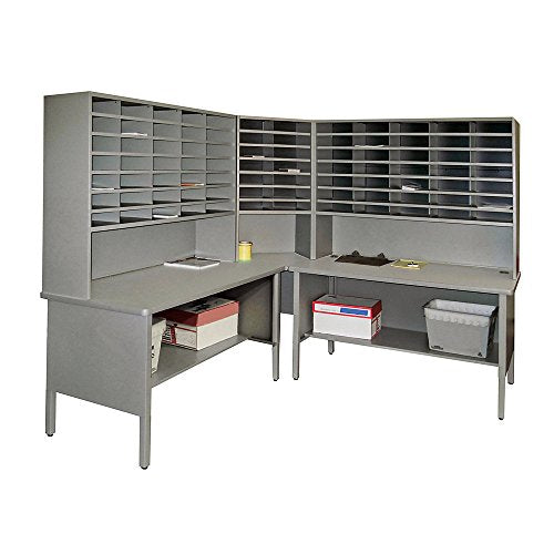 Marvel Mailroom Workstation - Slot Corner Literature Organizer - Gray