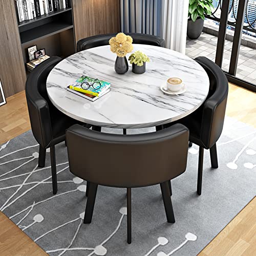 HM&DX 5-Piece Small Conference Room Negotiation Table and Chair Set