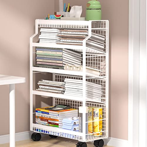 TEMKIN Small Bookshelf with Wheels (OneColor, 60 * 22 * 40cm)