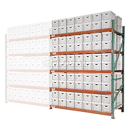 Global Industrial Record Storage Rack Add-On Letter Legal 120"W x 42"D x 120"H