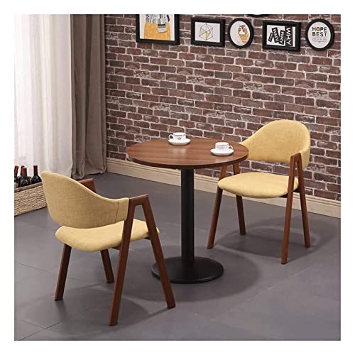 AkosOL Office Table and Chair Set - Solid Wood Round Table with 2 Chairs (60cm)