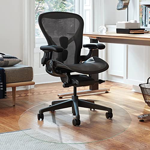 Natsukage Round Tempered Glass Chair Mat 48" x 1/4" Thick - Transparent