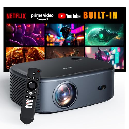 NexiGo Outdoor Netflix Projector, 800 ANSI Lumens, Native 1080P, 4K Supported