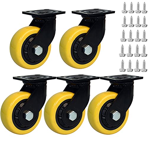 FOGUO Office Chair Wheels Replacement for Hardwood Floors - Smooth & Quiet Rubber Casters