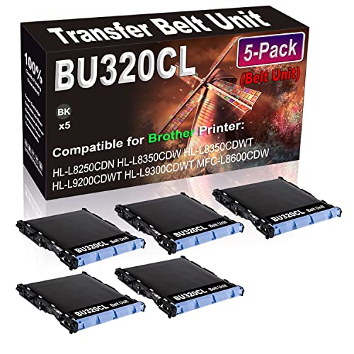 Kolasels Transfer Unit Belt 5-Pack Compatible BU-320CL Printer Belt Unit for HL-L8250CDN, HL-L8350CDW, HL-L8350CDWT, HL-L9200CDWT (Black)