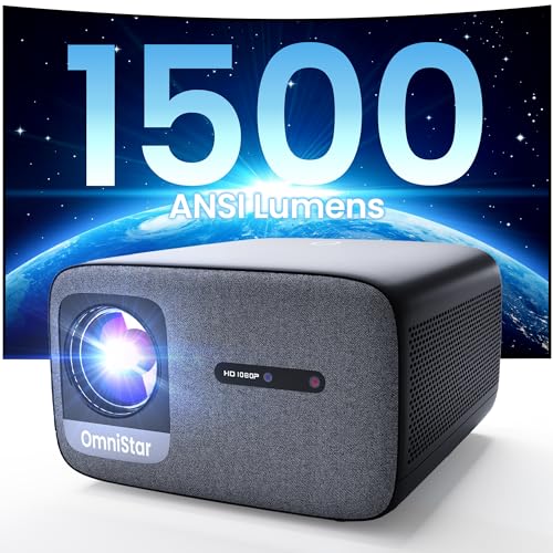 CASIRIS OmniStar L80 4K WiFi Bluetooth Projector, 1500 ANSI Lumen Native 1080P Video, Auto Focus/Keystone, 2x15W Speakers, 200" Display - iOS/Android/HDMI/USB/TV Stick