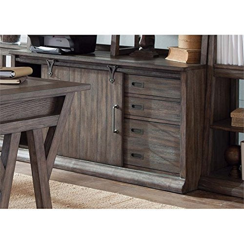 Liberty Furniture INDUSTRIES Stone Brook Computer Credenza, Rustic Saddle Finish