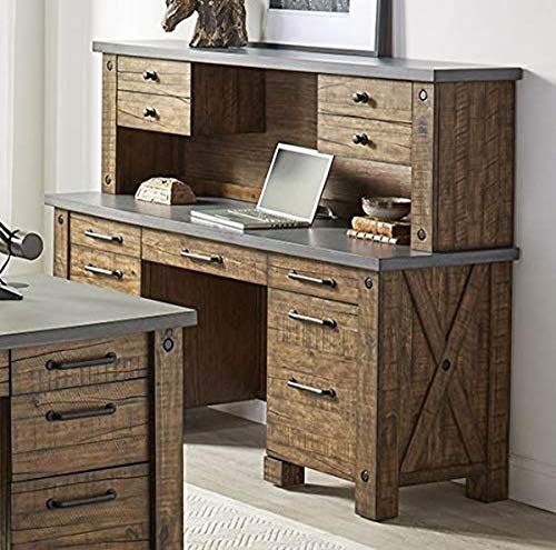 Martin Furniture Credenza and Low Hutch Kit - Brown (Model: IMJA689-470)