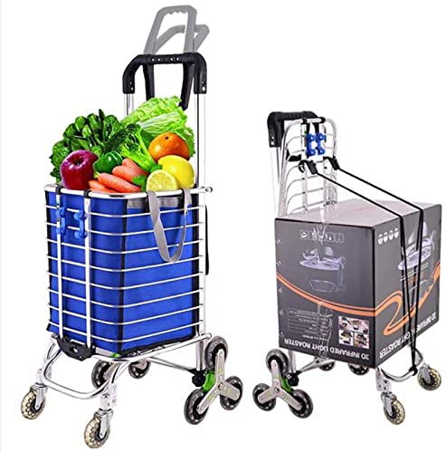 TOYOCC Folding Shopping Cart with Swivel Wheels and Removable Canvas Bag