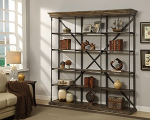 Treasure Trove Accents 17482 Corbin Large Bookcase Medium Brown