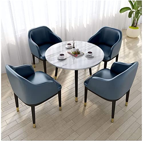 AkosOL Business Dining Table Set with Reception Desk and Chair Combo - White