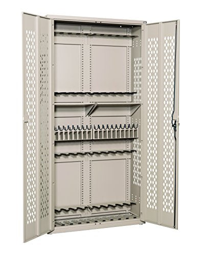 Datum Storage Argos Hinged Door Weapons Cabinet - 24 Rifles & 20 Pistols, 84", Battleship Grey