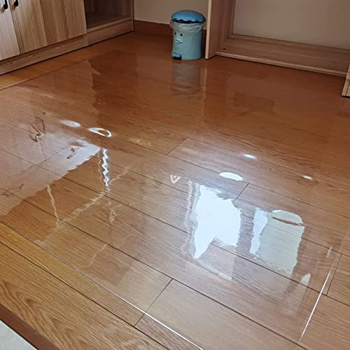 LVLONG Clear Vinyl Plastic Floor Runner Protector, Anti-Slip Chair Mat for Hard Surface Floors - 1.2m x 8m