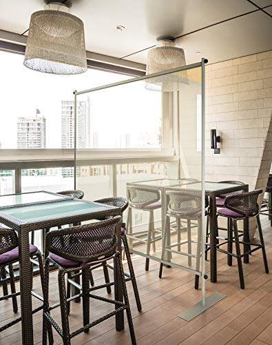 TrimPlace Clear Room Partitions/Dividers - 72" x 72" for Offices, Restaurants, Lobbies - Wheels Optional