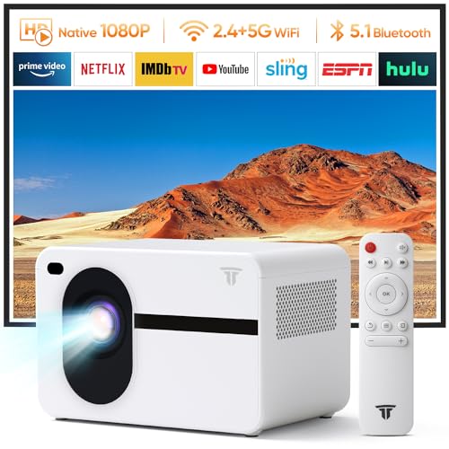 CoolEeve WiFi Bluetooth Portable Projector 12000L - 4K Native 1080P Mini Movie Projector