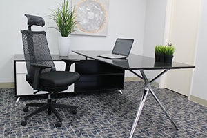 Boss Office Products B6550-BK-HR Contemorary Executive Chair with Headrest in Black