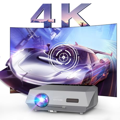 ZCGIOBN 4K Daylight Projector with Auto Focus & Keystone, 5G WiFi, Bluetooth, 1200ANSI, Android TV - 100" Anti-light Screen