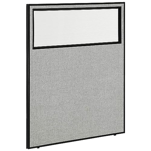 Global Industrial Office Partition Panel with Partial Window, Gray