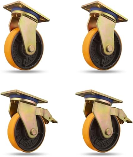 VoOqo Industrial Castor Wheels 200mm, Heavy Duty Caster Set for Furniture Mobile Unit/Worktop