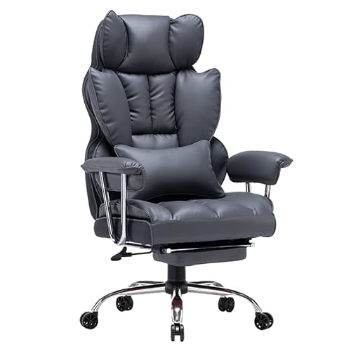 Efomao Big and Tall High Back Ergonomic Office Chair with Lumbar Support and Leg Rest (Dark Grey)