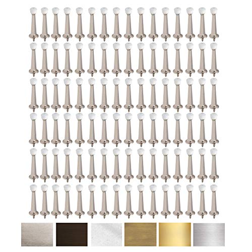 Litepak Liberty Premium Metal Door Stop Brushed 3" (Satin Nickel, 96 Pack)