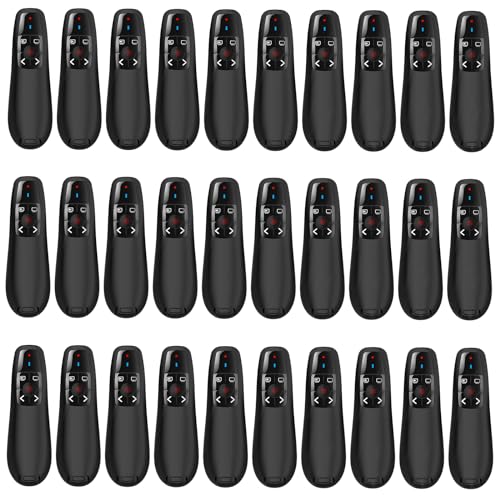 Zoxkoy Wireless PowerPoint Remote Clicker: 30-Pack Presenter with Red Pointer | USB Plug & Play | 100Ft Control Range | Ergonomic Design