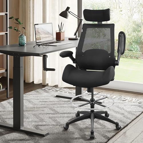 BOLISS High-Back Mesh Ergonomic Drafting Chair - 400lbs Capacity