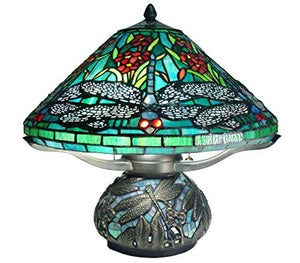 Fine Art Lighting Tiffany Dragonfly Table lamp, Multi Color