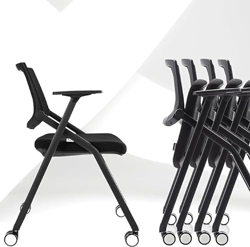 BROBRIYO Stackable Conference Room Chairs with Wheels and Paddle - 20 Pack