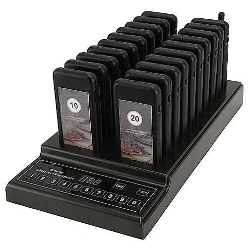 Luqeeg Restaurant Pager System with 20 Pagers - Wireless Guest Service Calling, Social Distancing Solution