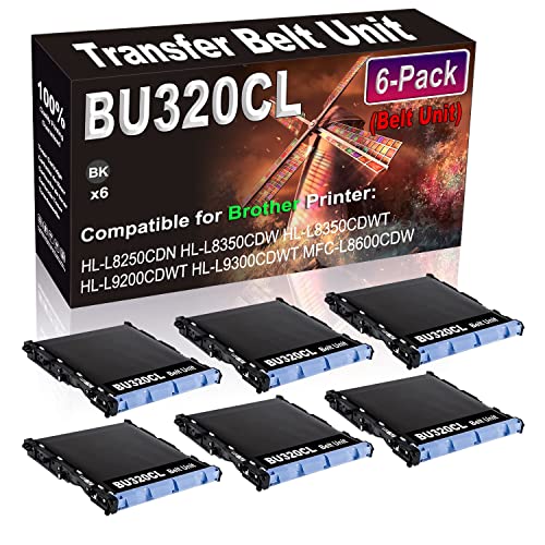 Kolasels Transfer Unit Belt 6-Pack for HL-L8250CDN HL-L8350CDW HL-L8350CDWT HL-L9200CDWT Printer - BU-320CL Replacement (Black, High Capacity)
