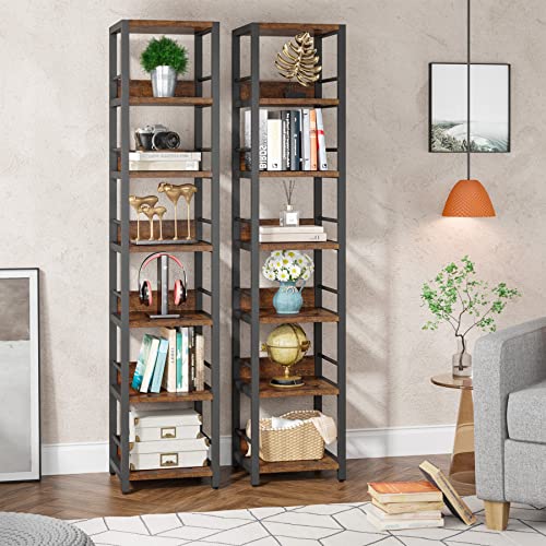 Tribesigns 6-Tier Corner Shelf Set of 2, 75 Inch Tall Bookshelf Storage Rack