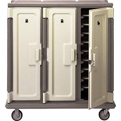 Cambro Granite Sand Tall 3-Compartment Meal Delivery Cart for 14 x 18 Trays