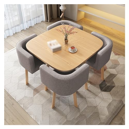 JOSKAA Modern Square Table and Chair Set for 4 - Office, Restaurant, Cafe, Coffee