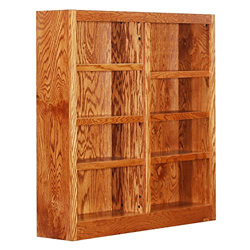 Concepts In Wood Traditional 48" Tall Double Wide Wood Bookcase Dry Oak