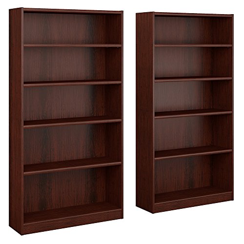 Universal 5 Shelf Bookcase Set of 2 in Vogue Cherry