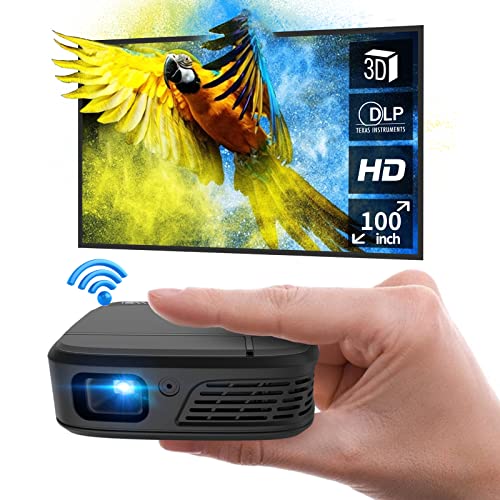 ZCGIOBN Pocket DLP Mini Projector 3D WiFi Full HD 1080P Supported Outdoor Movie Cinema Wireless Airplay Home Theater